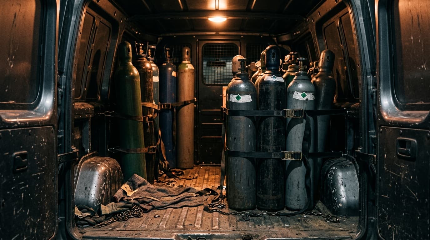 Transport de bouteilles de gaz en camionnette : la règle